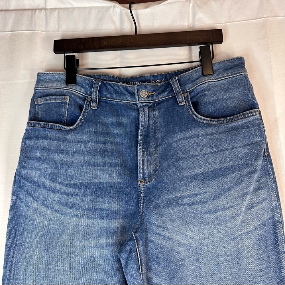 CHICO’S Women’s Size 2 US 12 Denim Jeans High Rise Straight Crop Style Stretch - Picture 5 of 15
